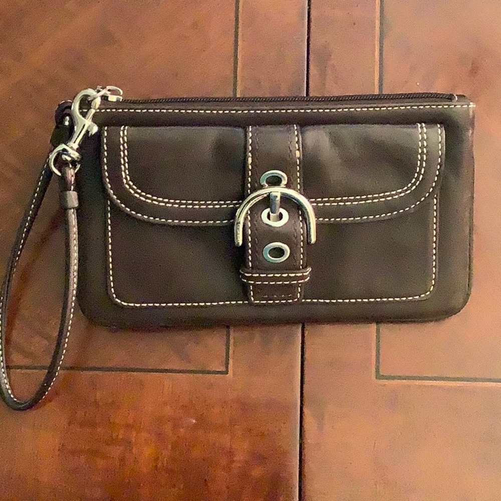 Brown Coach wristlet